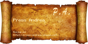 Press Andrea névjegykártya